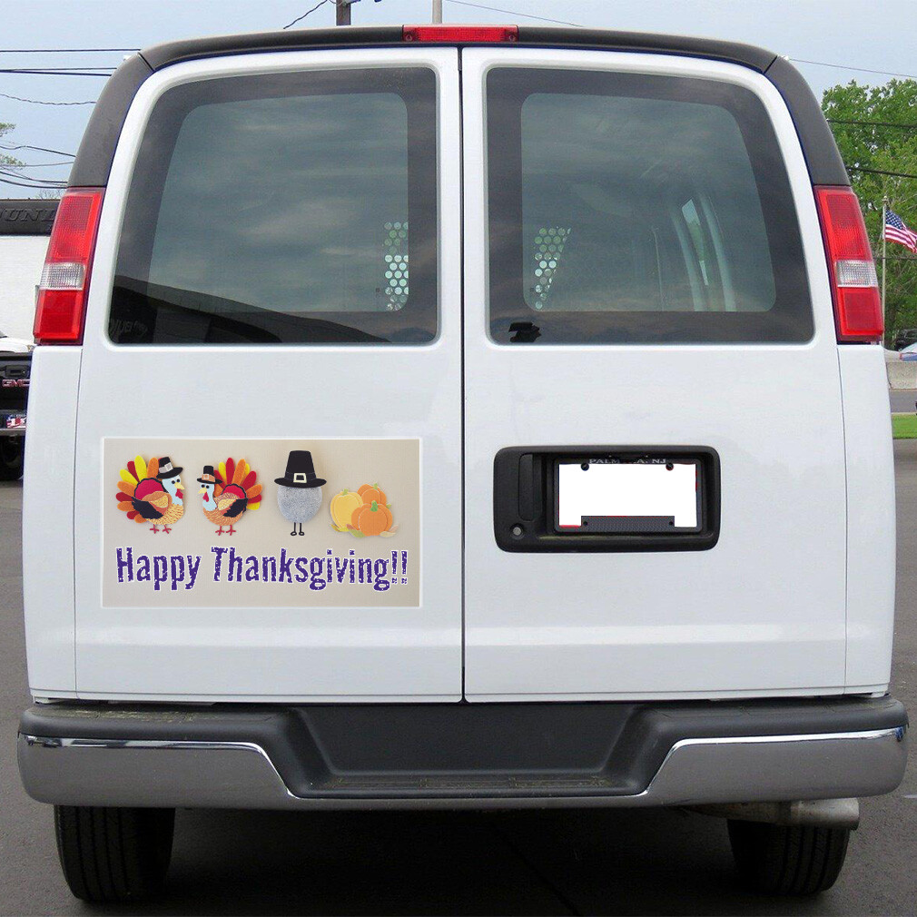 Car Magnet Set of 2 Happy Thanks Giving Advertising Printing B Industrial Sign
