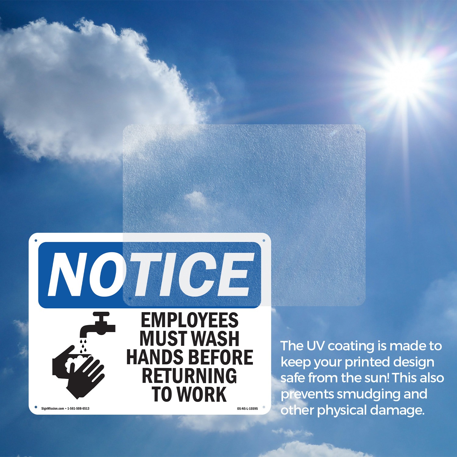 Employees Must Wash Hands Before Work OSHA Notice Sign Or Decal – 5 or 10 Pack