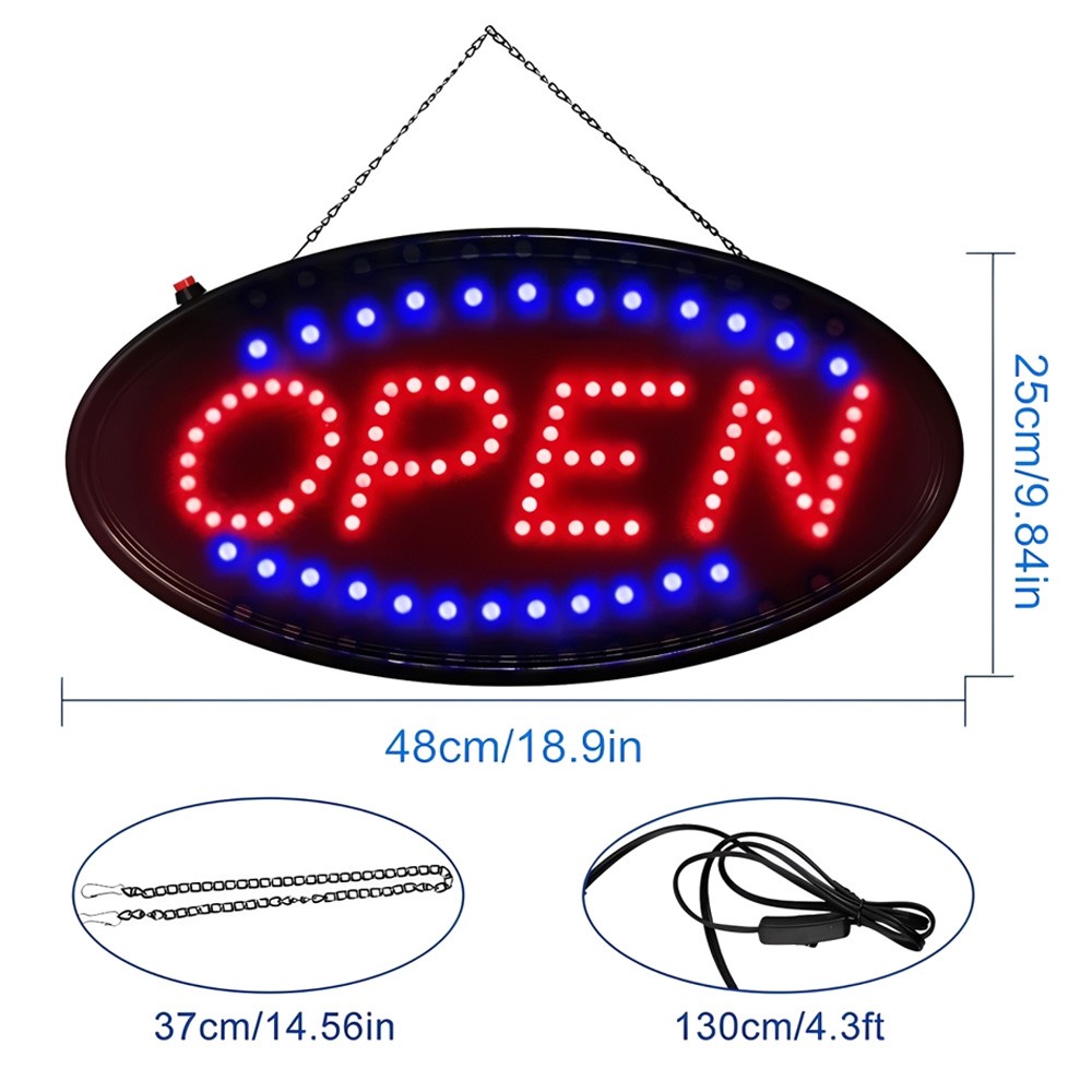 OPEN LED Neon Sign Animated Motion Ultra Bright Business Store Window w/ ON OFF