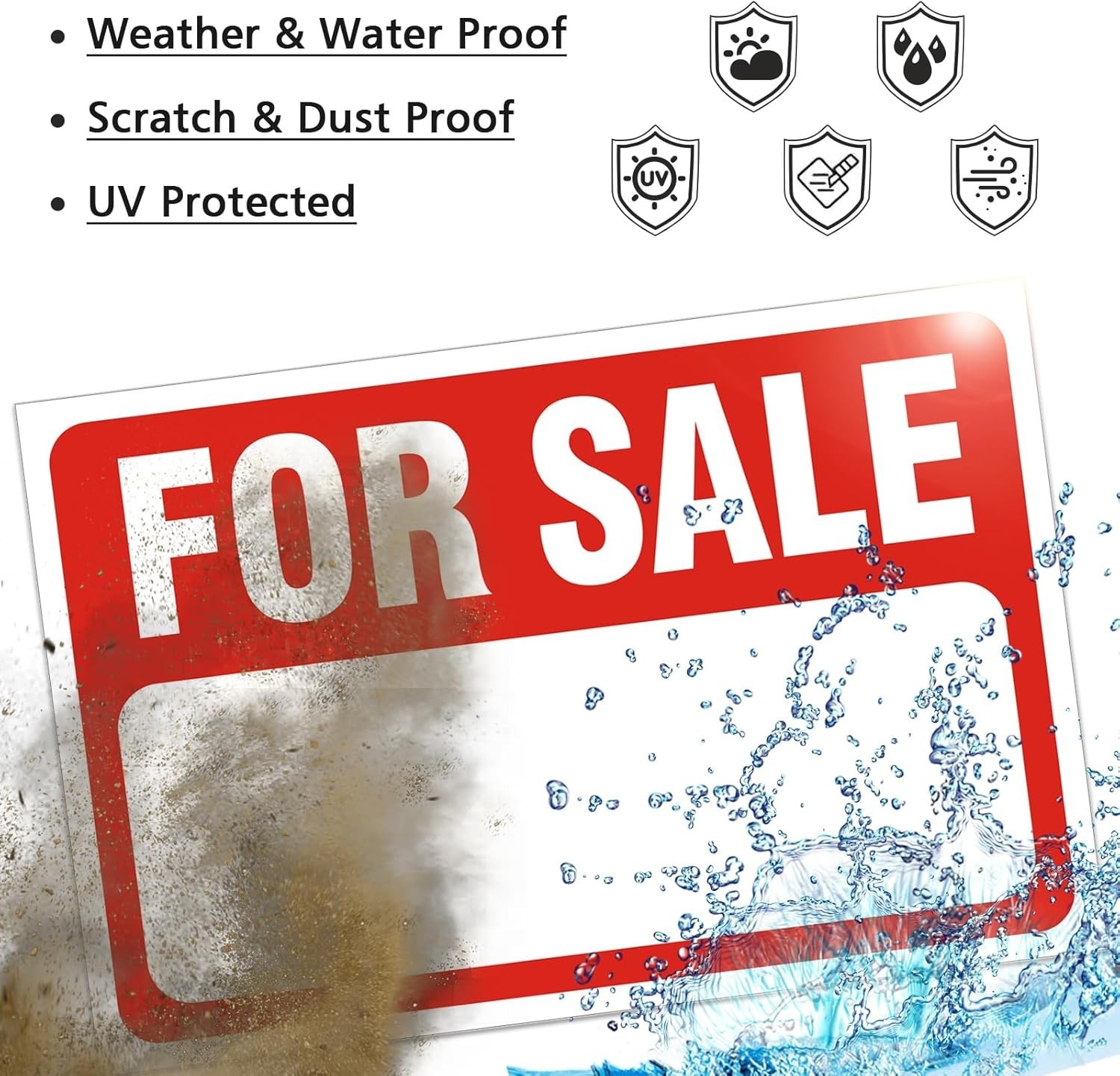 2 Pack Stickers,12&Prime; x 8&Prime; Sale Sign for Car and Vehicles, Self-Adhesive Vinyl …