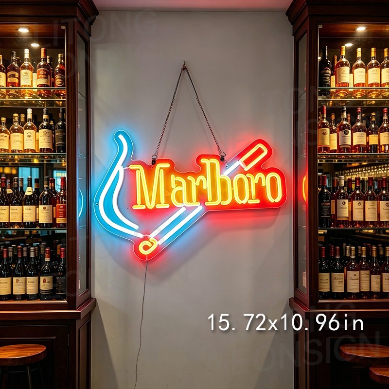 US STOCK Cigarette LED Neon Sign With Dimmer Plug Powered Bar Decor Gift