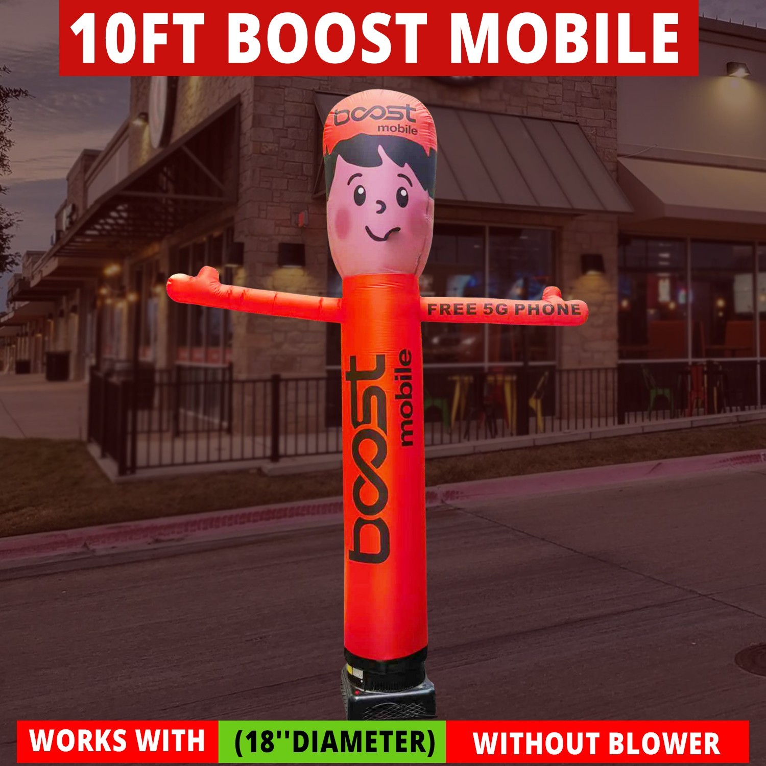 10ft Tall Boost Mobile Inflatable Waving Man {Without Blower}