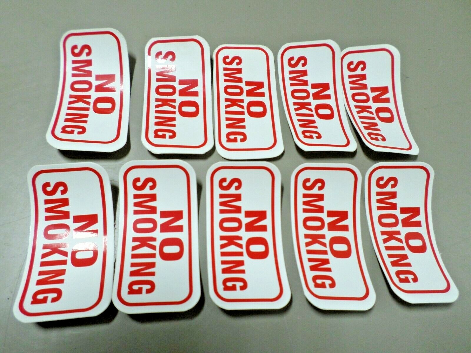 10 – NO SMOKING Printed Stickers Peel and Stick Vinyl 4&Prime; x 2&Prime;