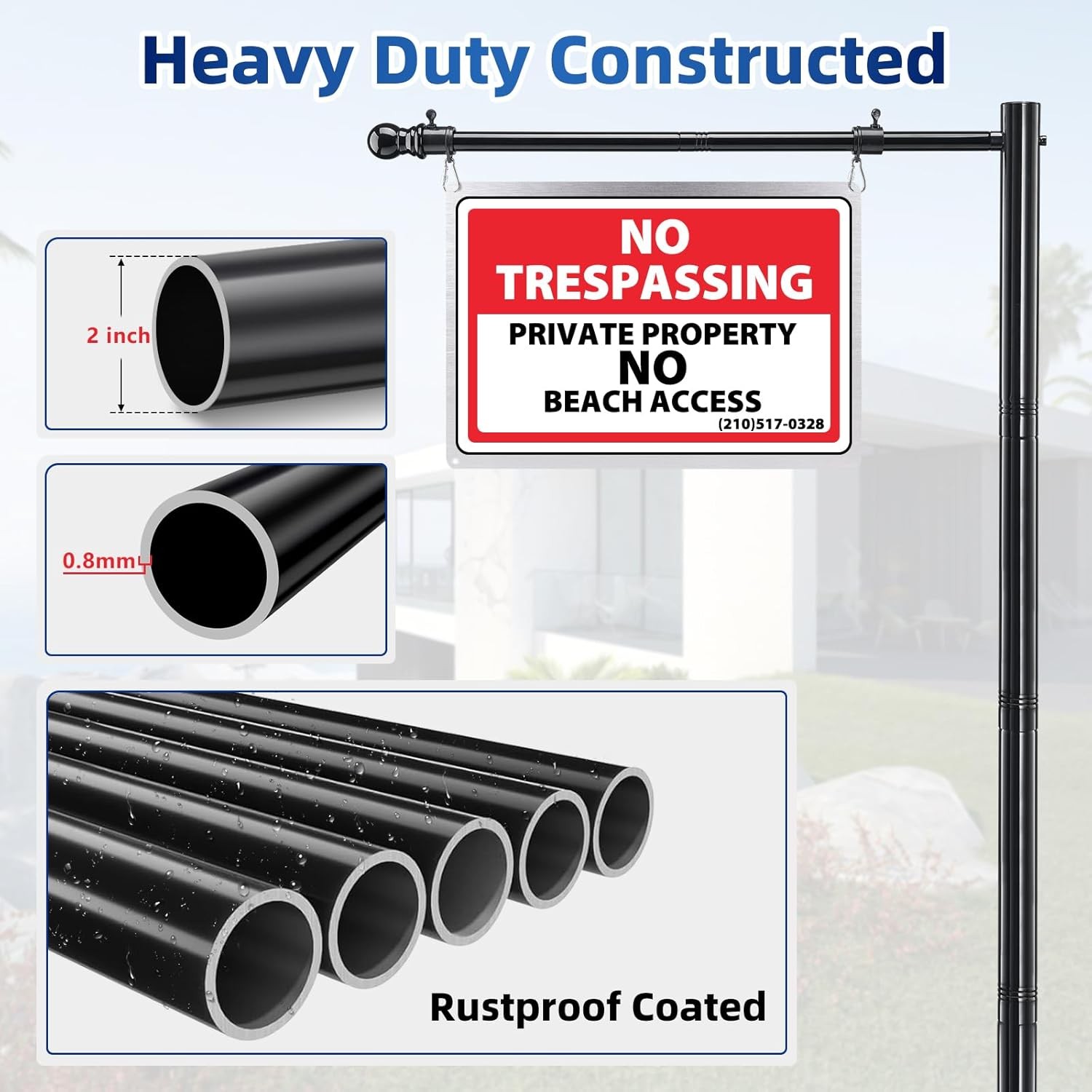 Estate Sign Posts, 7FT Tall Metal Real Estate Sign Posts for Sale Yard Signs up