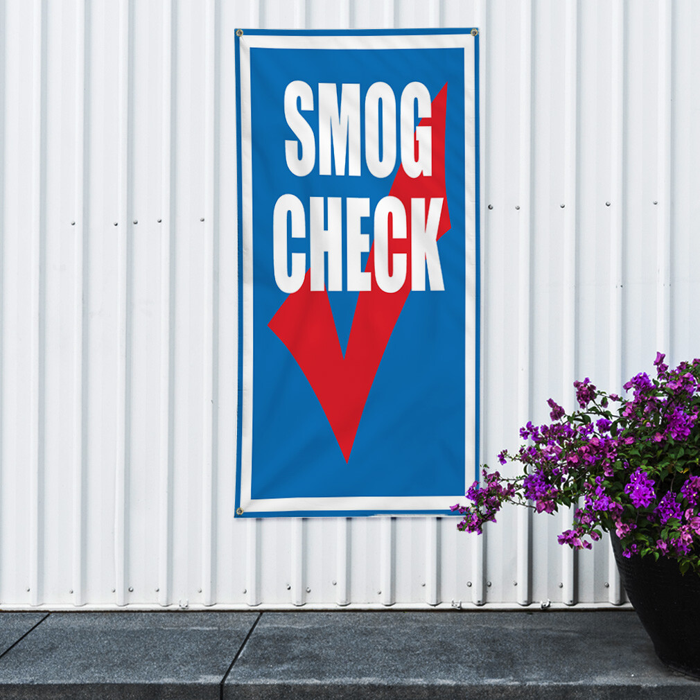 Vertical Vinyl Banner Multiple Sizes Smog Check Business Outdoor