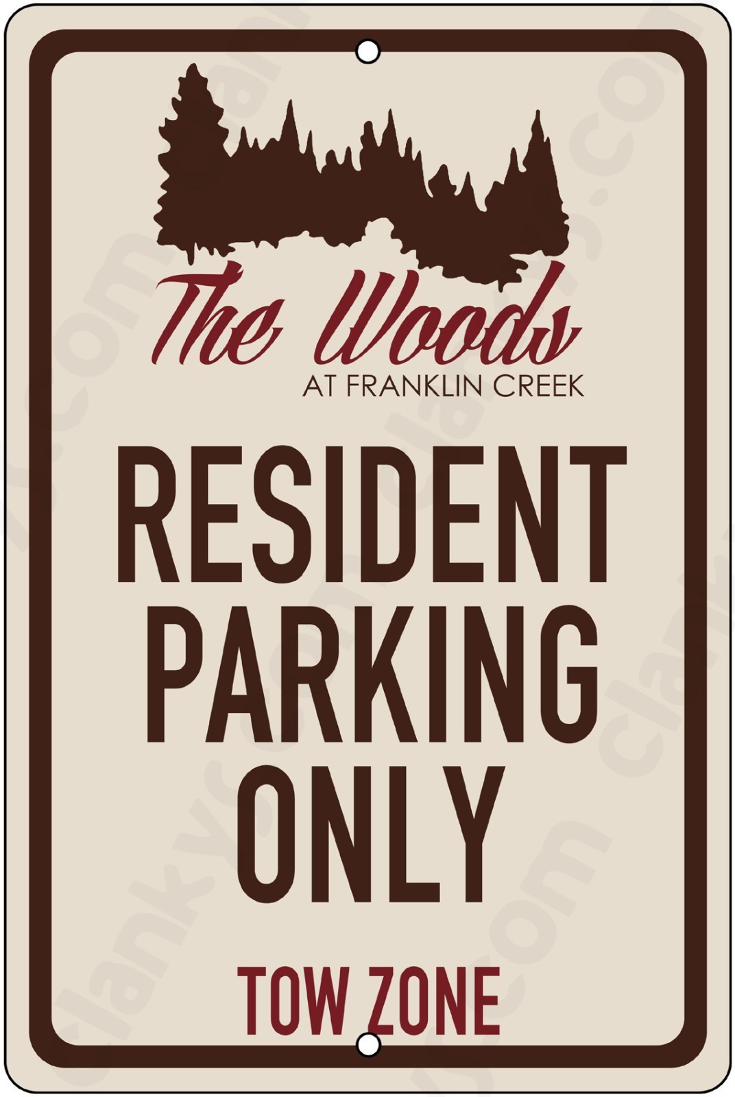 Custom Made Resident Parking Only 8&Prime;x12&Prime; Aluminum Sign UV Protected Made in USA