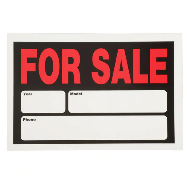 8&Prime; x 12&Prime; Plastic Auto for Sale Sign – Durable and Weather-Resistant