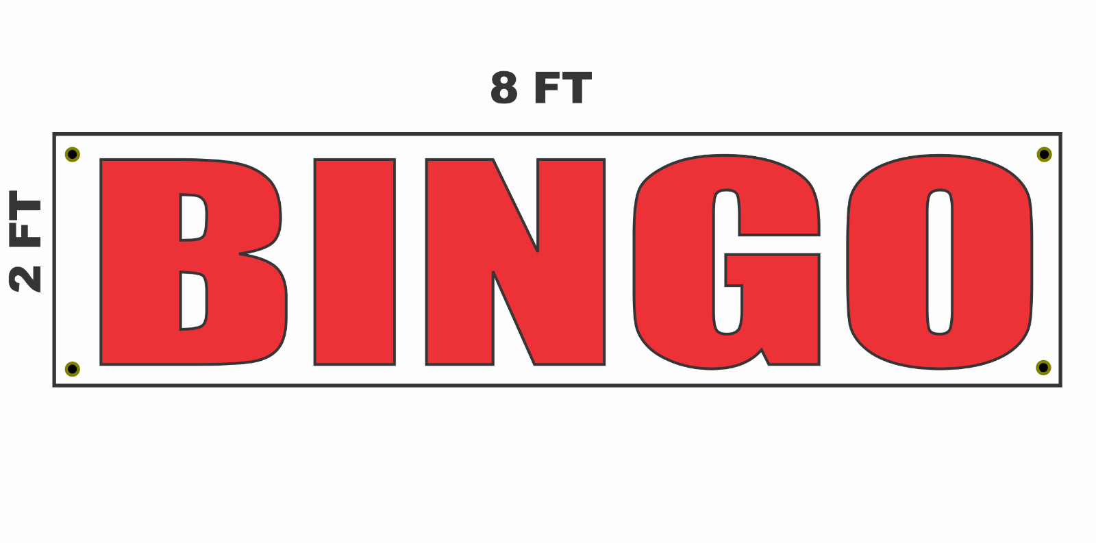 BINGO Banner Sign 2×8 for Business Shop Front of Building School or Church