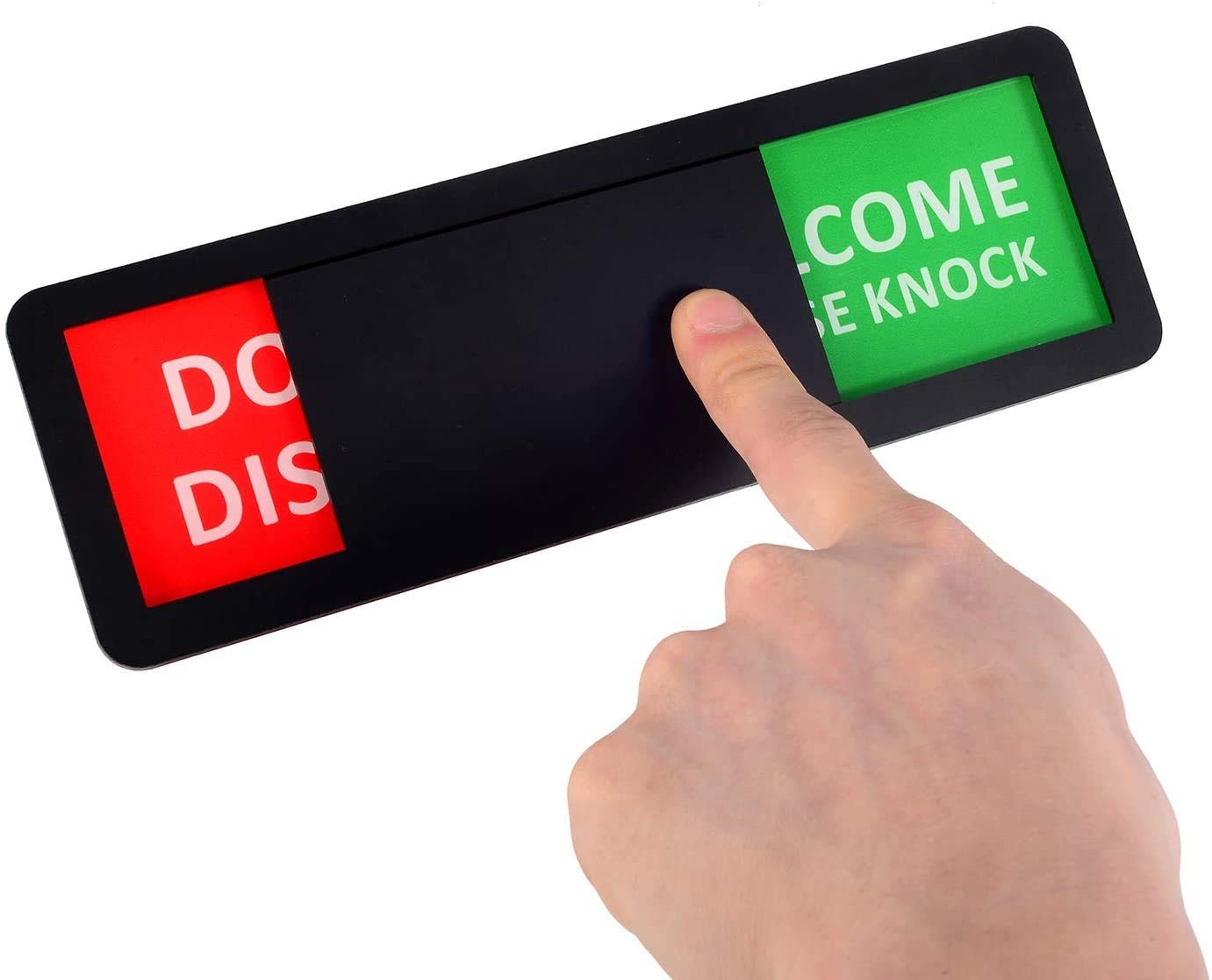 Kichwit Privacy Sign for Office 8.2&Prime; x 2.8&Prime;, Do Not Disturb, Plastic, Black