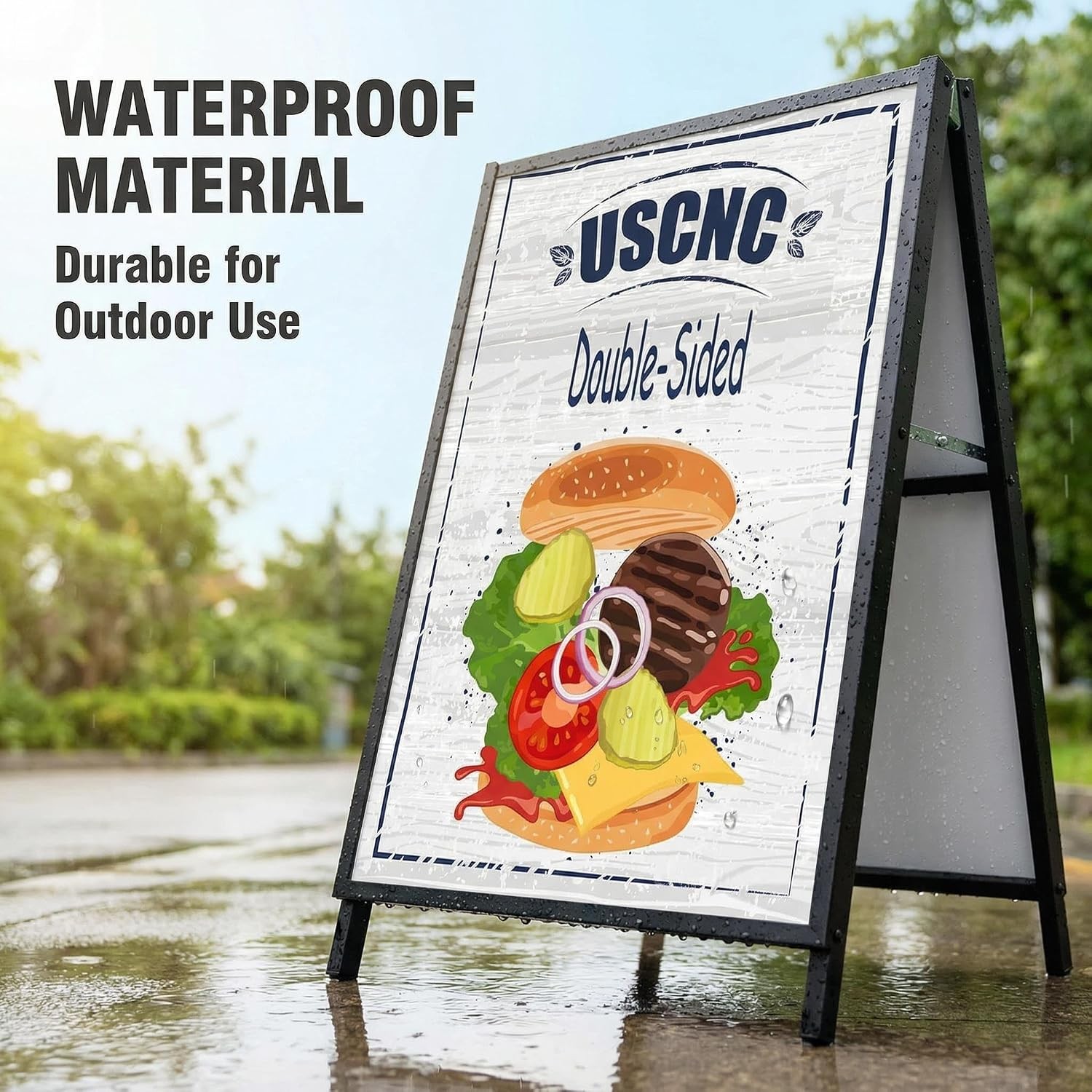 24 x 36 Inch A Frame Sign Double-Sided Folding Sandwich Board Heavy Duty