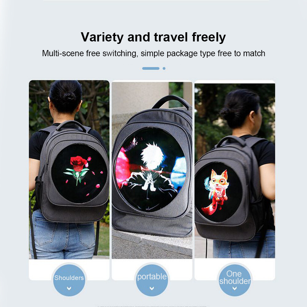 3D Hologram Projector Fan Advertising Zipper Backpack LED Display Holographic