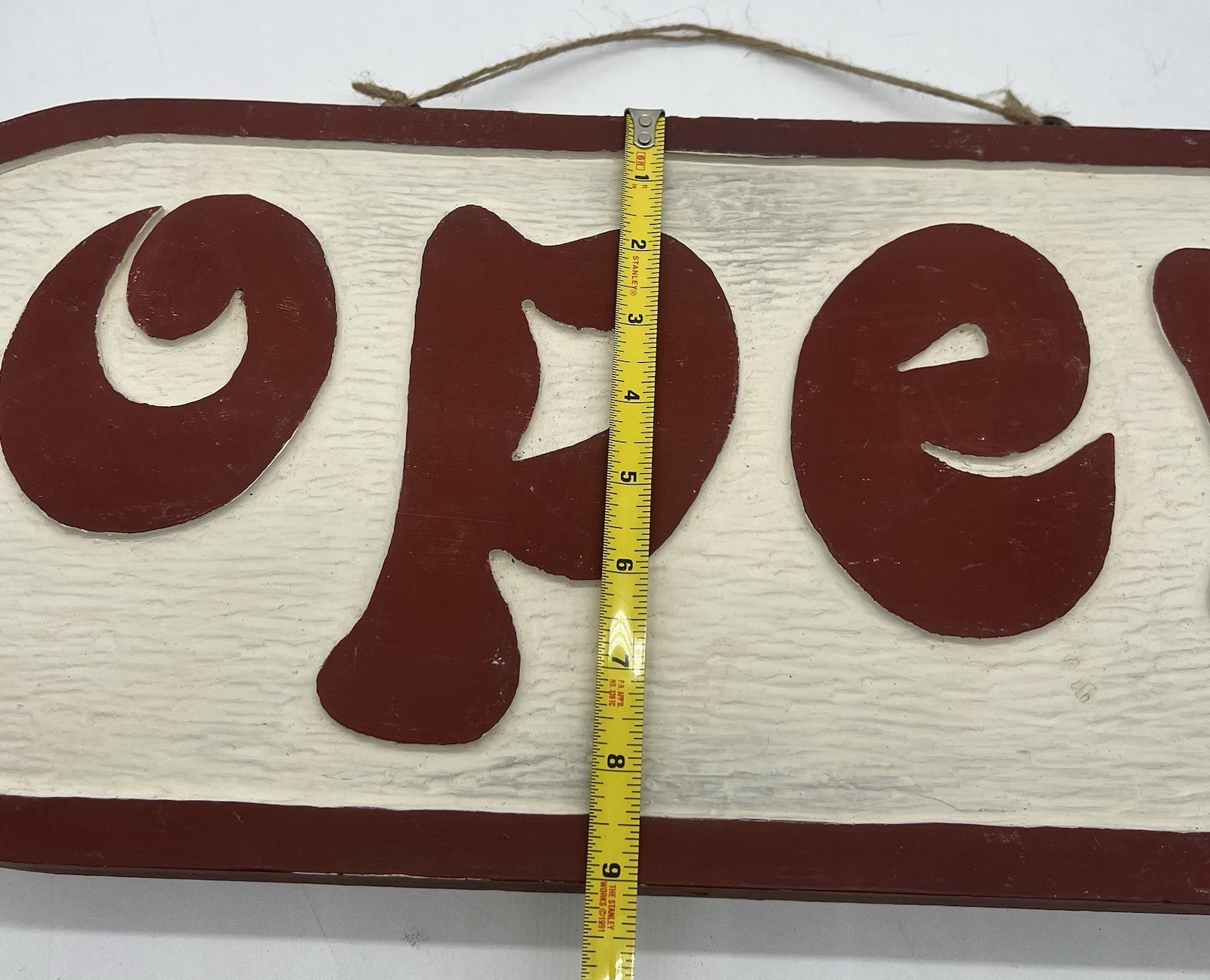 Large Rustic Wooden « Open” Sign 23 inch Decorative Hanging Business Sign