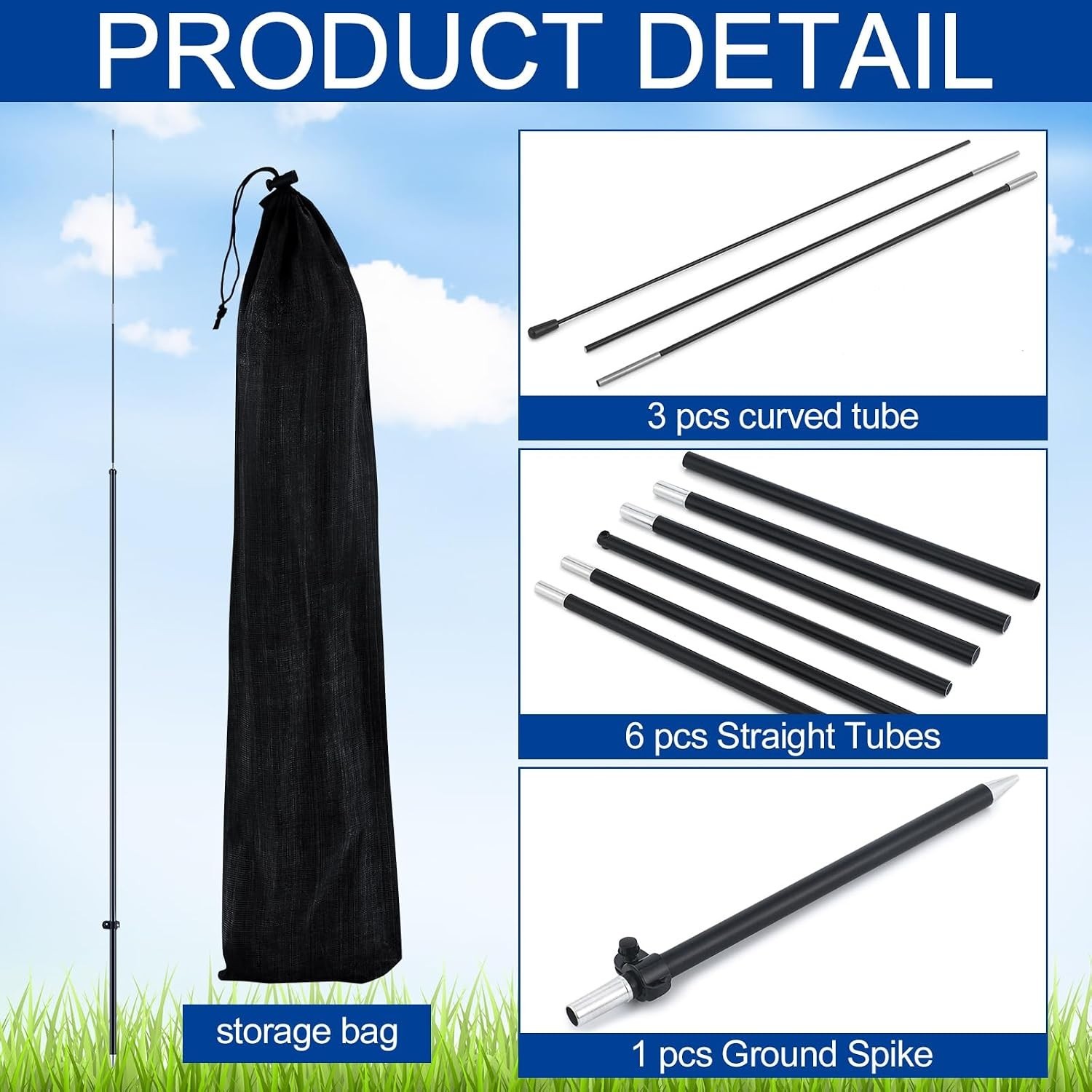 12ft Swooper Flag Pole Kit (2 Sets) – Portable, Durable, Tear Resistant Outdo…