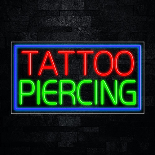 Tattoo Piercing LED Neon Sign 33&Prime;L x 18&Prime;H #31119