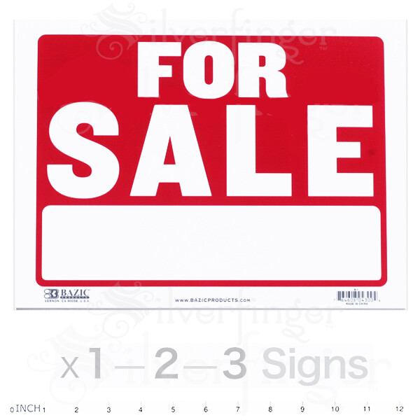FOR SALE Sign — 9×12&Prime; inch Weatherproof Plastic : Sell Cars, Property x 1—2—3