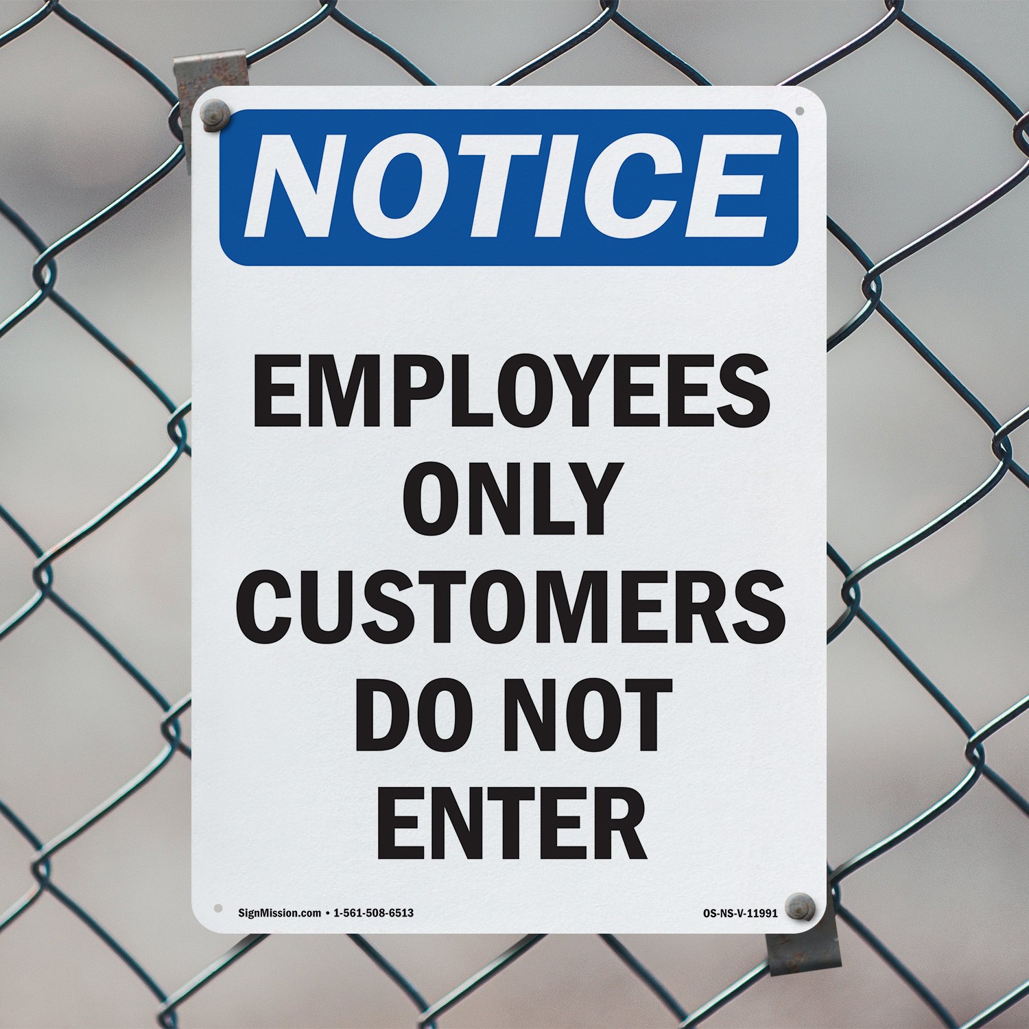 Employees Only Customers Do Not Enter OSHA Notice Sign Or Decal – 5 or 10 Pack
