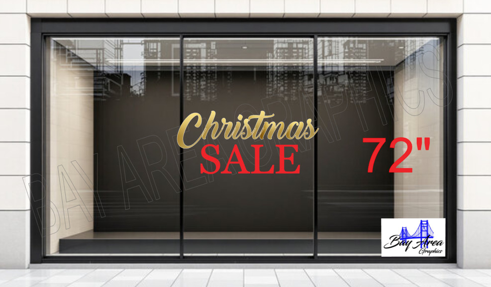 Christmas SALE Sign Vinyl Window Sticker Waterproof Oracal 651 Store Display
