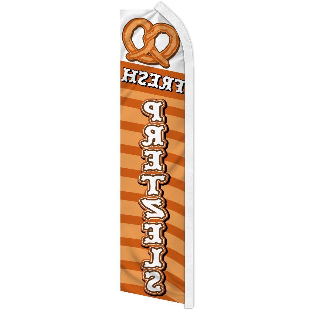 « FRESH PRETZELS » advertising super flag swooper banner business food concession