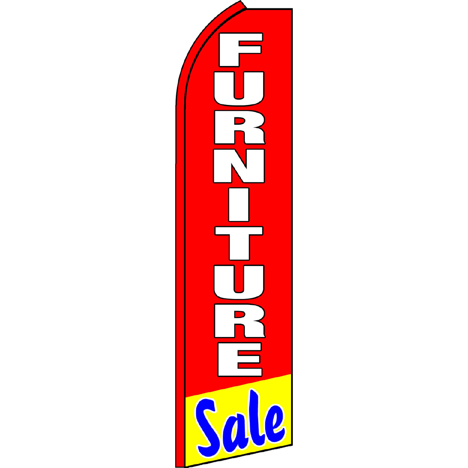 Furniture Sale Red And White 2 1/2 ft X 11 1/2 ft Polyester Swooper Flag