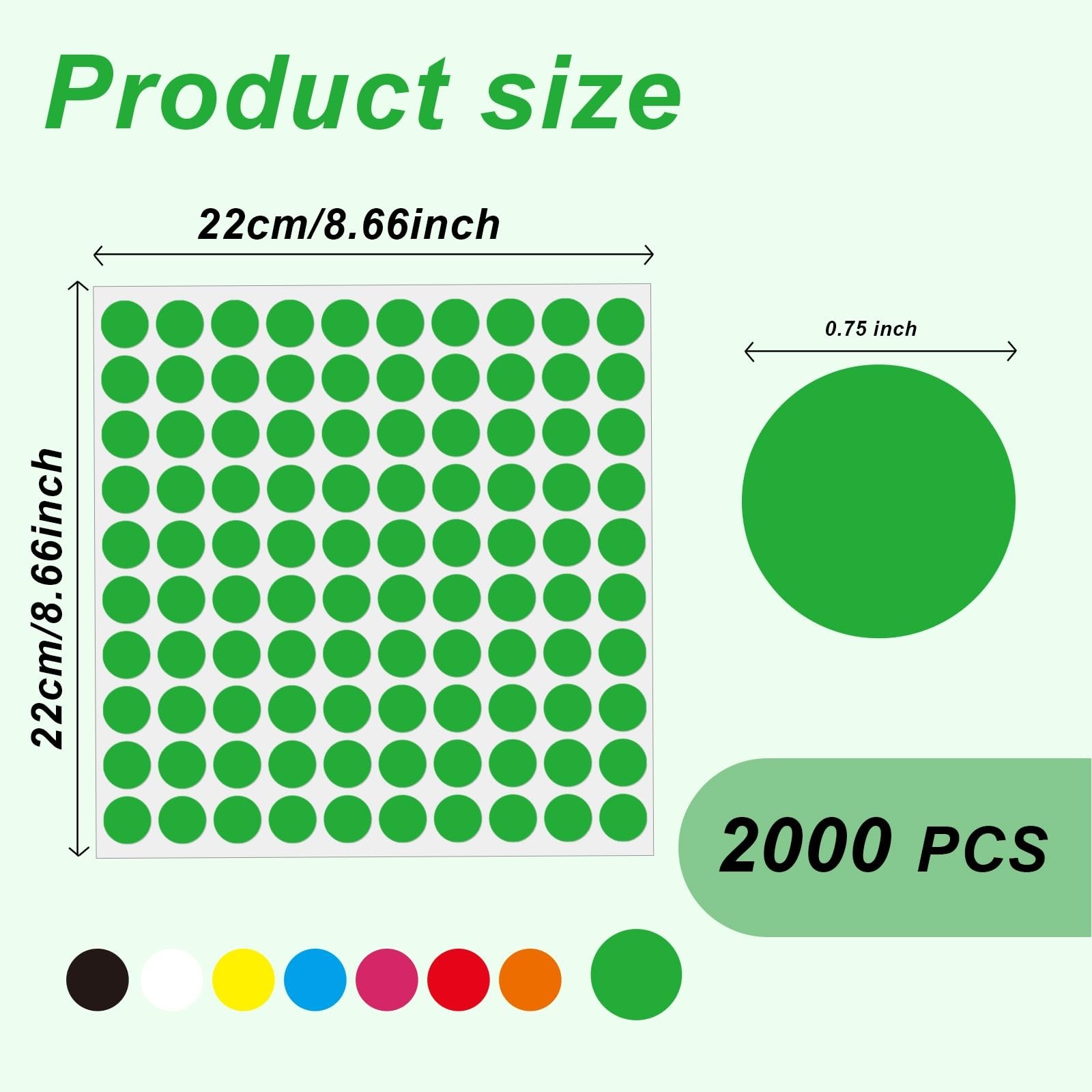 2000 Pcs 3/4&Prime; Garage Sale Price Stickers Sheets, Green Yard Sale Price Sticke…