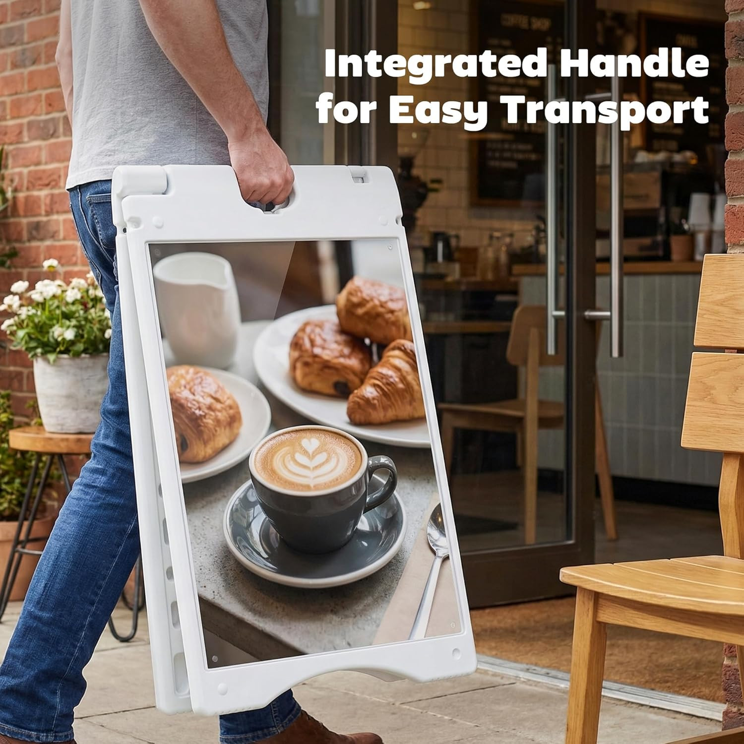 a Frame Sandwich Board Signs Outdoor 22&Prime; X 28&Prime; Sidewalk Sign with Weighted Tank