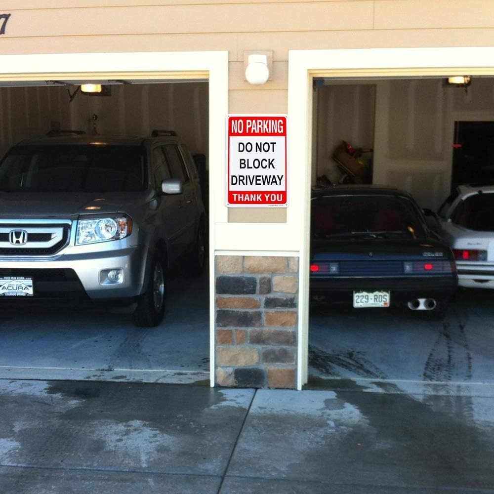 Weatherproof 3 Pack No Parking Do Not Block Driveway Signs – 10&Prime; x 7&Prime; Aluminum