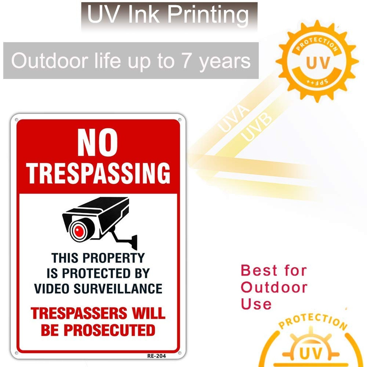 Large Video Surveillance Signs Outdoor,No Trespassing Sign Aluminum 10×14 Inc…