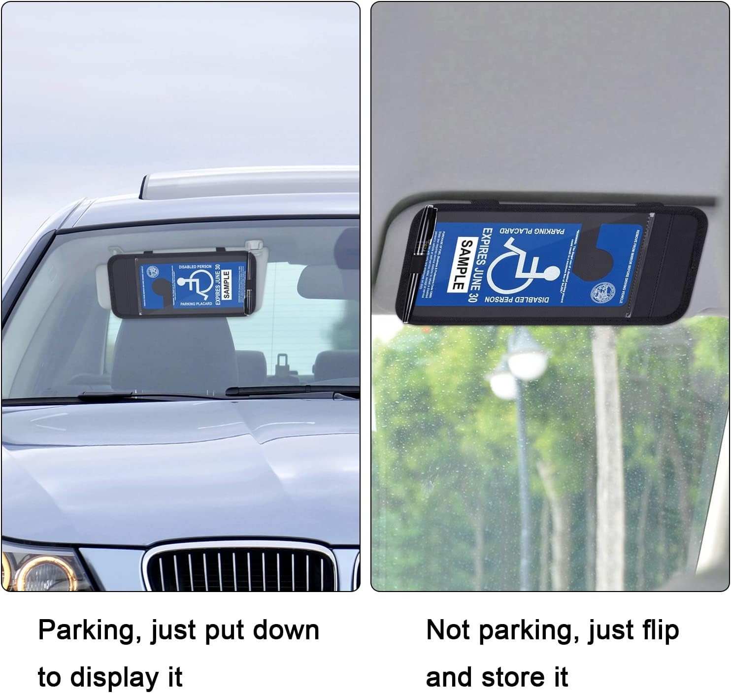Handicap Placard Holder for Auto, Disabled Parking Permit Sign Protector for …