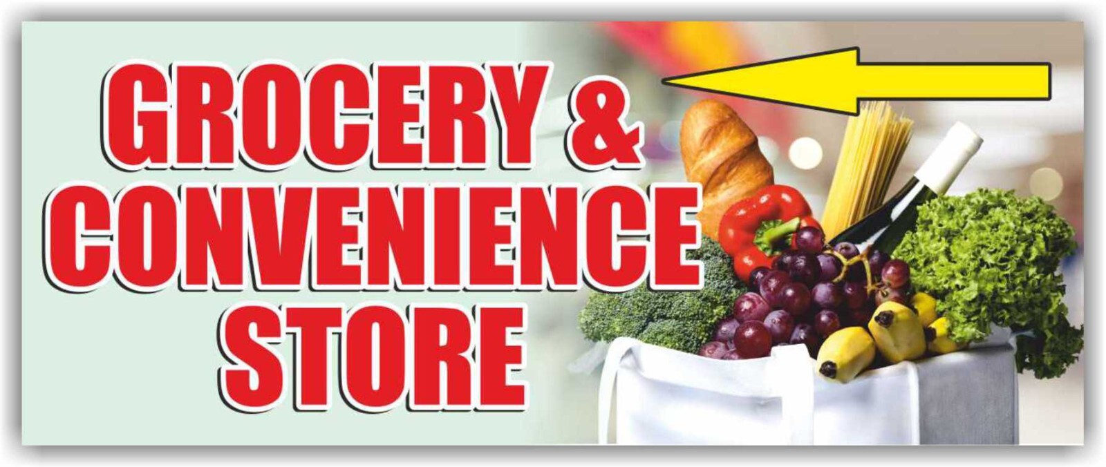 GROCERY CONVENIENCE STORE Advertising Banner Vinyl Mesh Sign market shop open