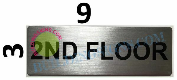2nd Floor Sign (Brushed Aluminum, 3X9)–REF24-1027