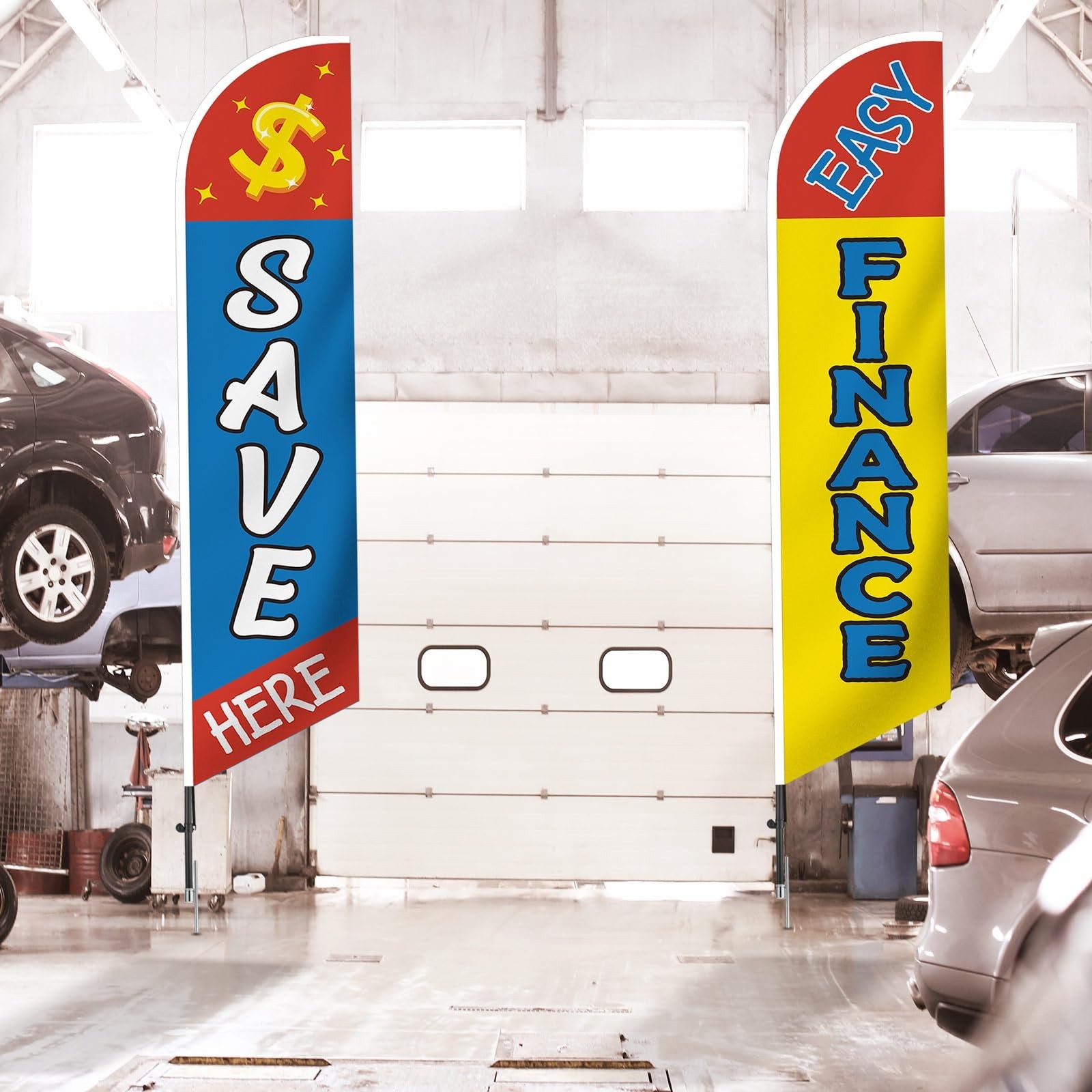 12ft Windless Swooper Flags – 4 Pcs Used Cars Advertising for Auto Sales