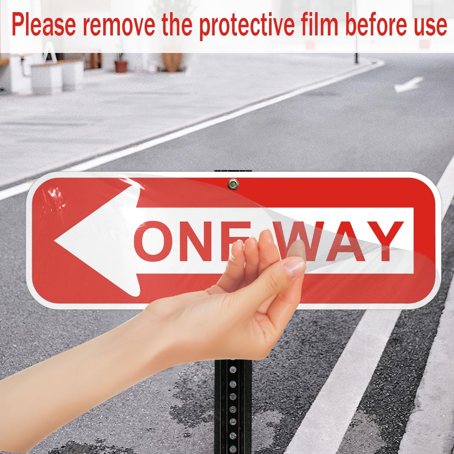 2 PCS One Way Sign Left Arrow 18×6 Inch Rust Free Reflective Aluminum