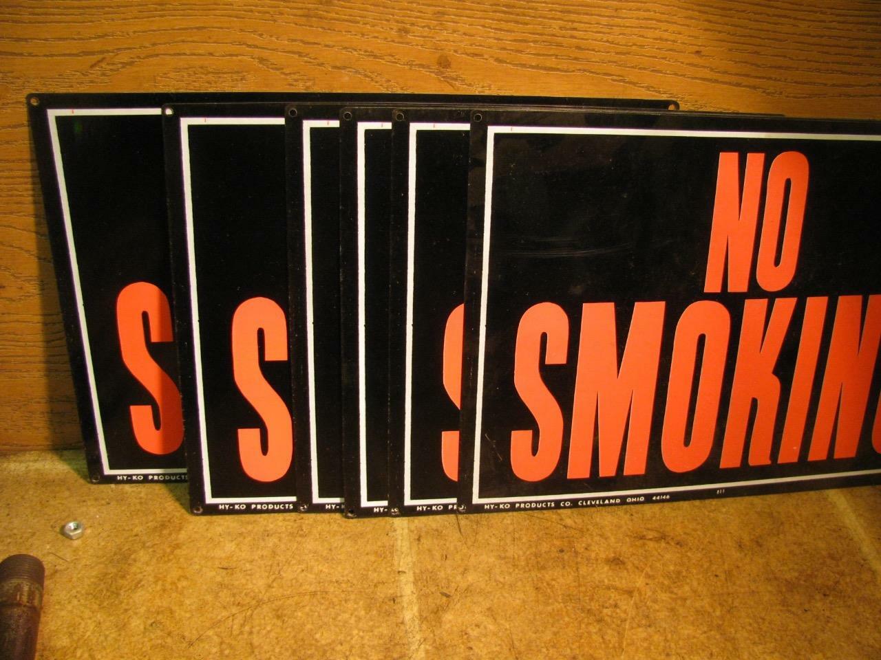 6 Vintage HY-KO Products NO SMOKING Signs 10×14 Metal