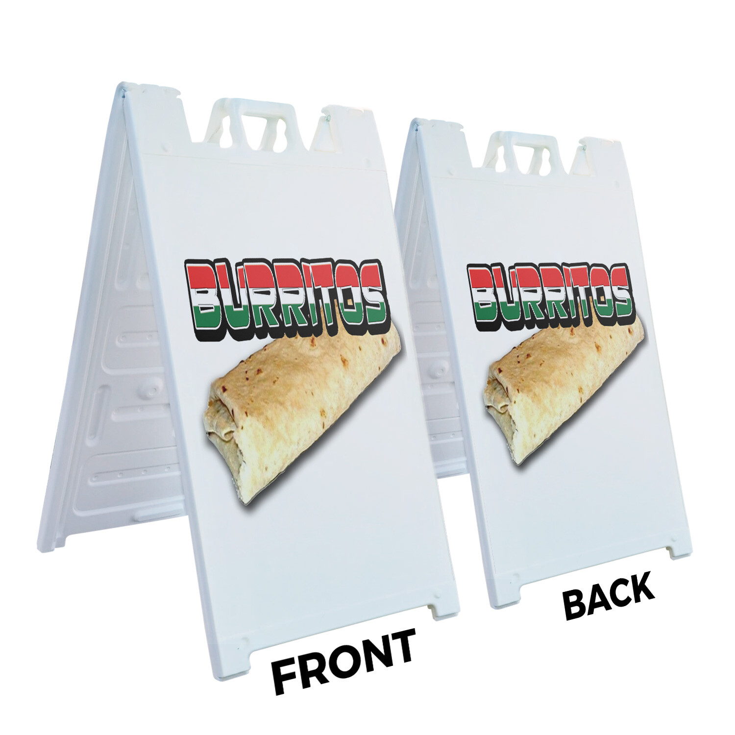 A-frame Sidewalk Burritos 24&Prime; x 36&Prime; Double Sided A-Frame Sidewalk Sign