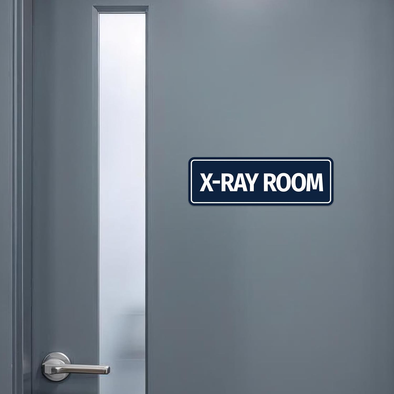 Large Standard XRay Room Warning Sign Brushed Silver High Quality Material