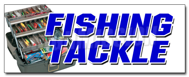 FISHING TACKLE DECAL sticker fish rods reels rentals sale hooks boats
