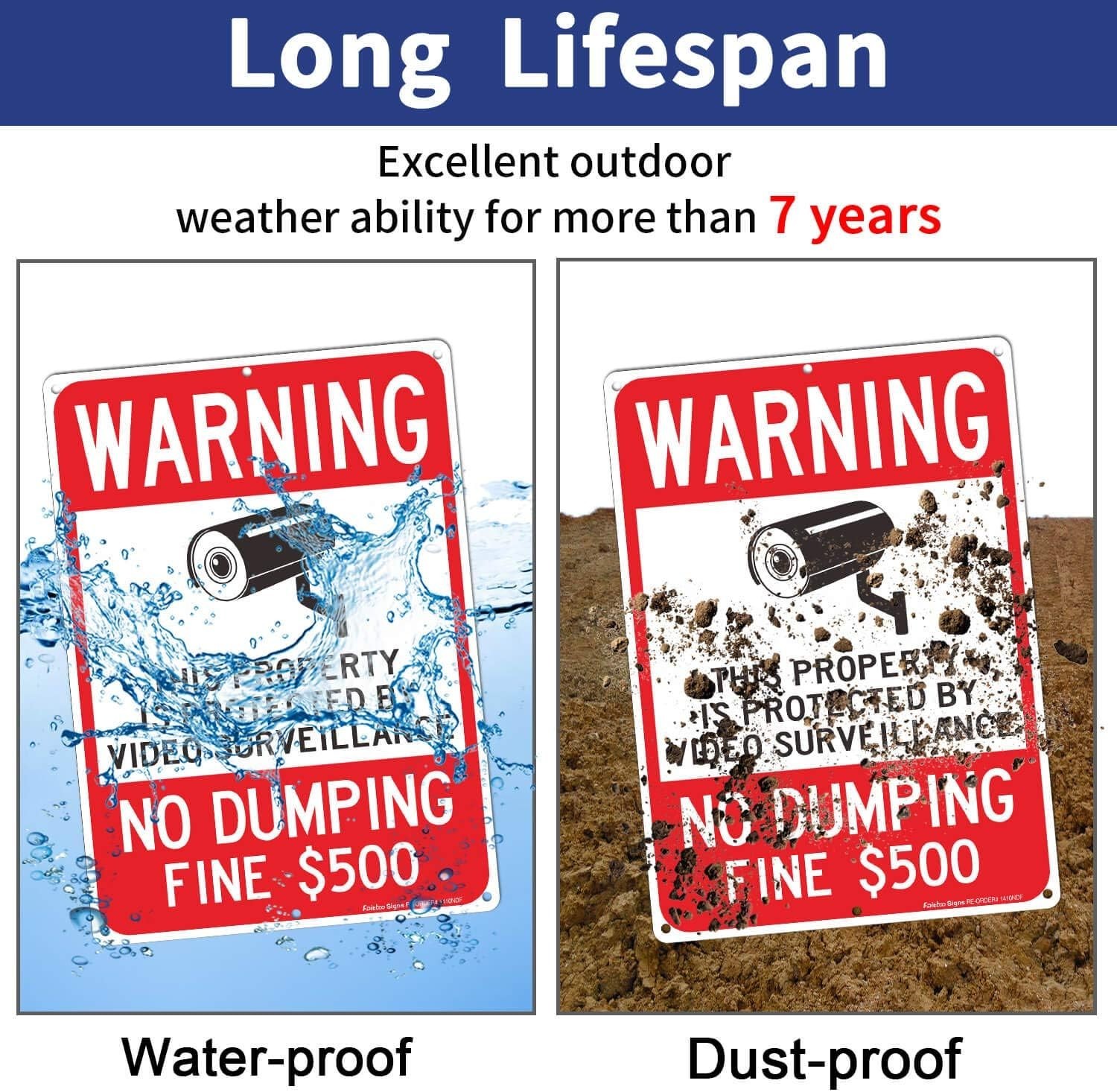 2 Pack Warning Surveillance Signs