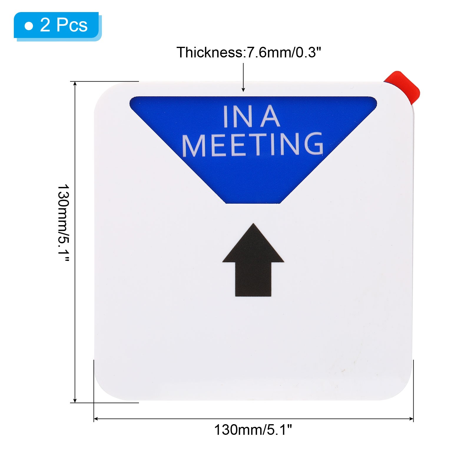 2Pcs 5.1&Prime; Do Not Disturb/Please Knock/Out of Office/In a Meeting Sign