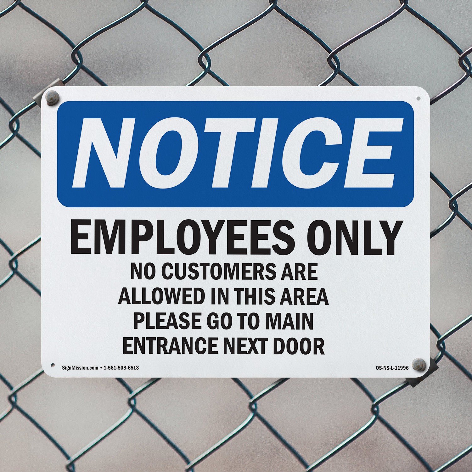Employees Only No Customers Are Allowed OSHA Notice Sign Or Decal – 5 or 10 Pack