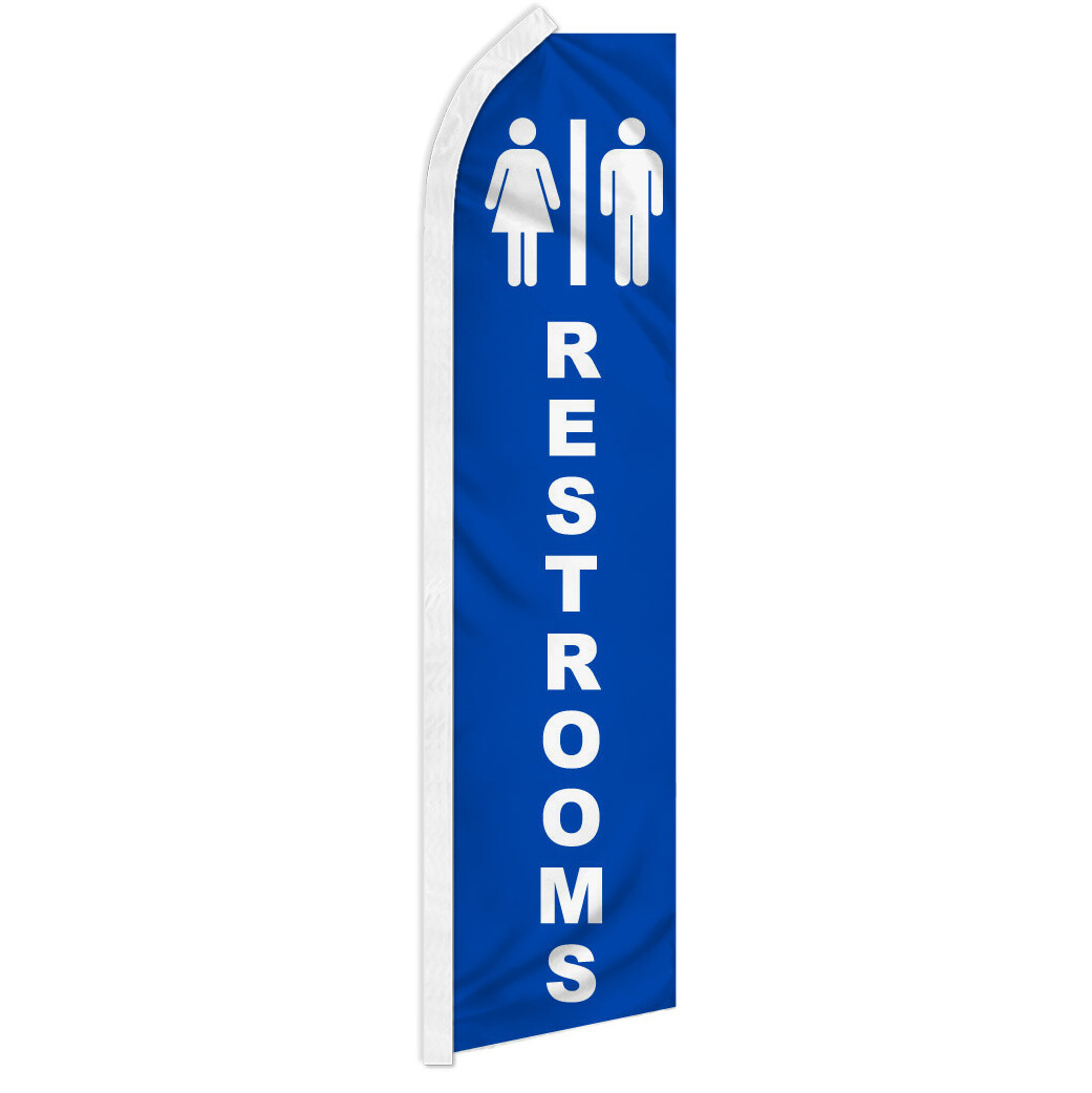 Restrooms Advertising Swooper Feather Flag Bathrooms