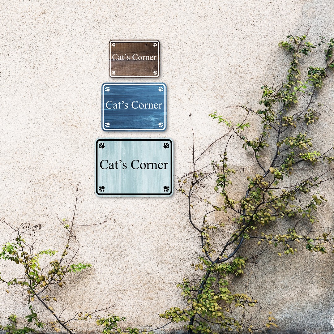 Classic Framed Plus Cat&rsquo;s Corner Door or Wall Sign | Pet-friendly Signs