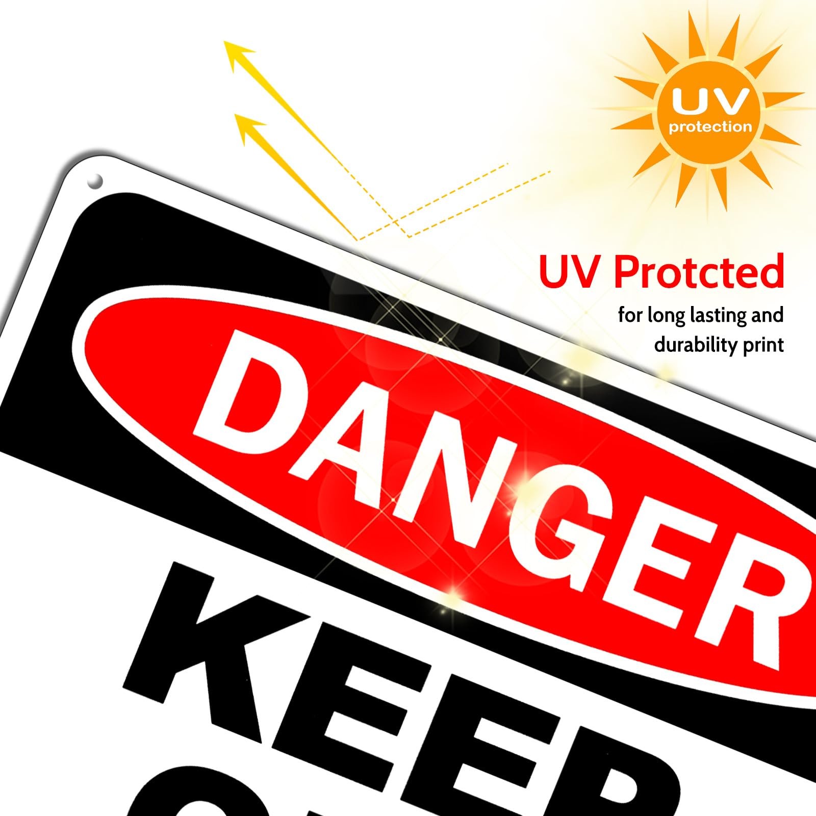 2 Pack Danger Keep Out Reflective Aluminum Waterproof Metal Signs Panels 10×7&Prime;