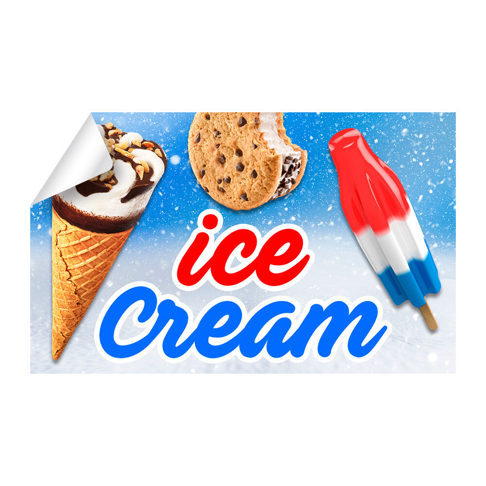 Ice Cream Food Cart Truck Removable Decal (13×8 inches)