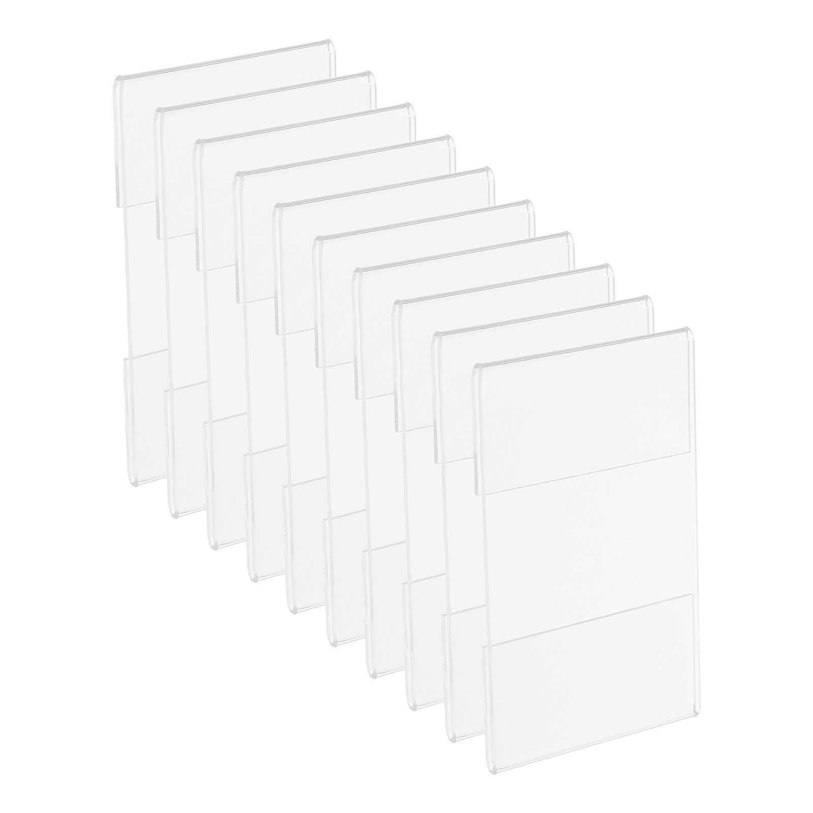 10Pcs 2.5×3.5&Prime; Wall Mount Acrylic Vertical Sign Holder with Tape Clear