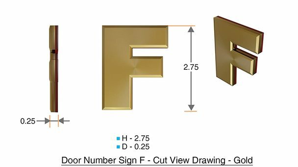 1 PCS – Apartment Number Sign/Mailbox Number Sign,Letter F(Gold,3D…-REF24-1027