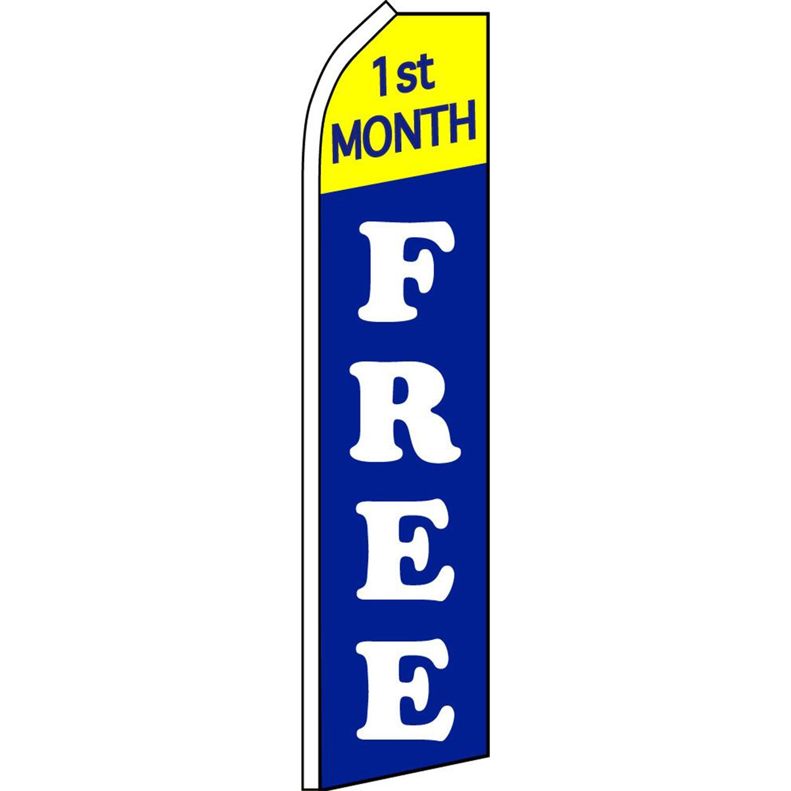 First Month Free 2 1/2 ft X 11 1/2 ft Swooper Flag