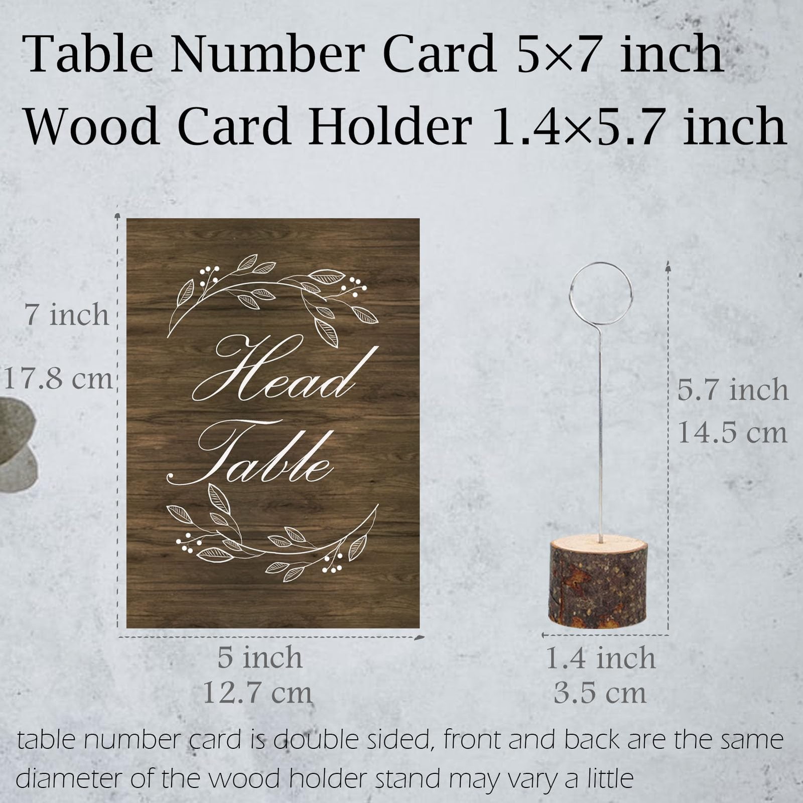 26 PCS Rustic Wooden Double Sided Table Number Cards 125 Holders 5×7 Inch