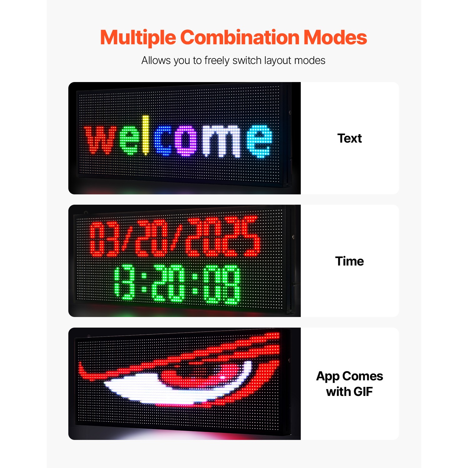 40&Prime;X15&Prime; LED Sign Scrolling Message Display Board Full Color Programmable Board