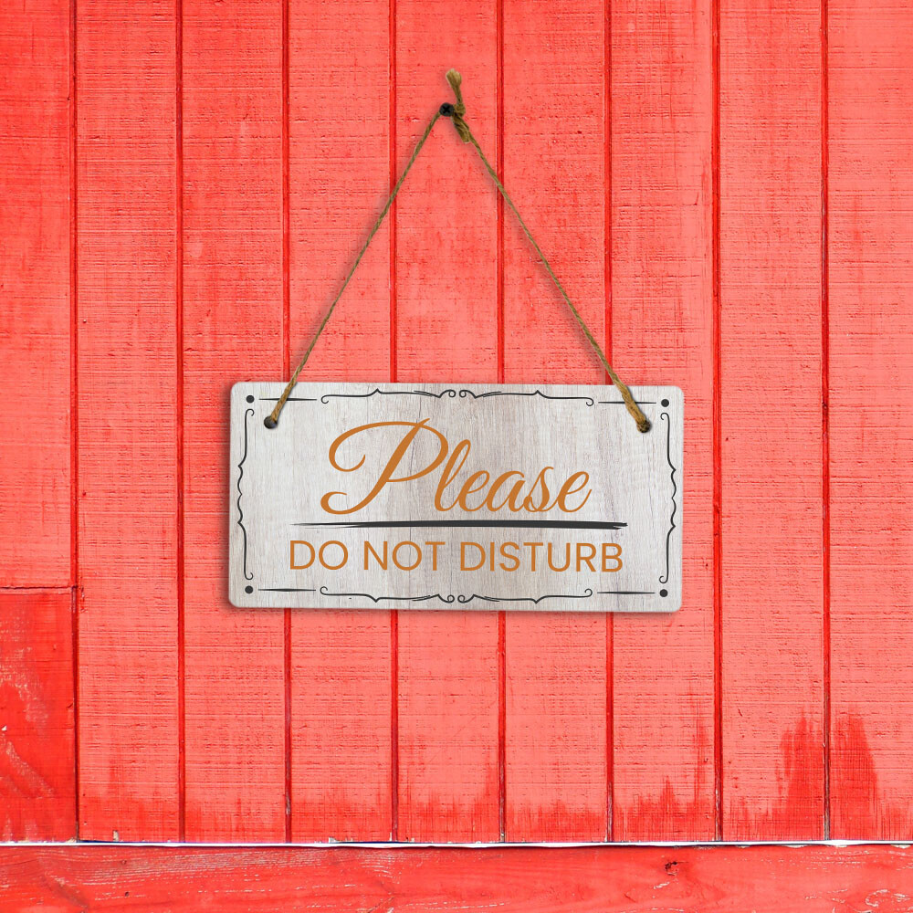 Please Do Not Disturb 5×10 Hanging Wall or Door Sign | Warm Welcoming Signage