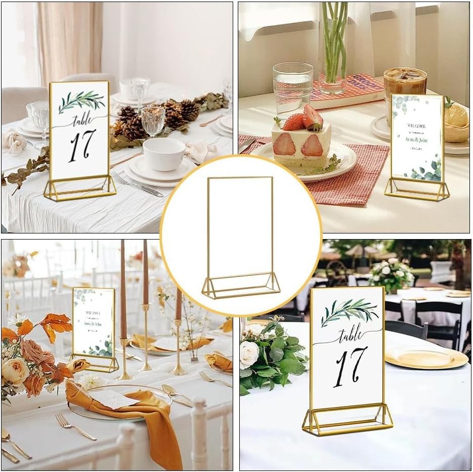 12PCS Acrylic Gold Sign Holders, 4 »x6 » Wedding 4 »×6 », Transparent +